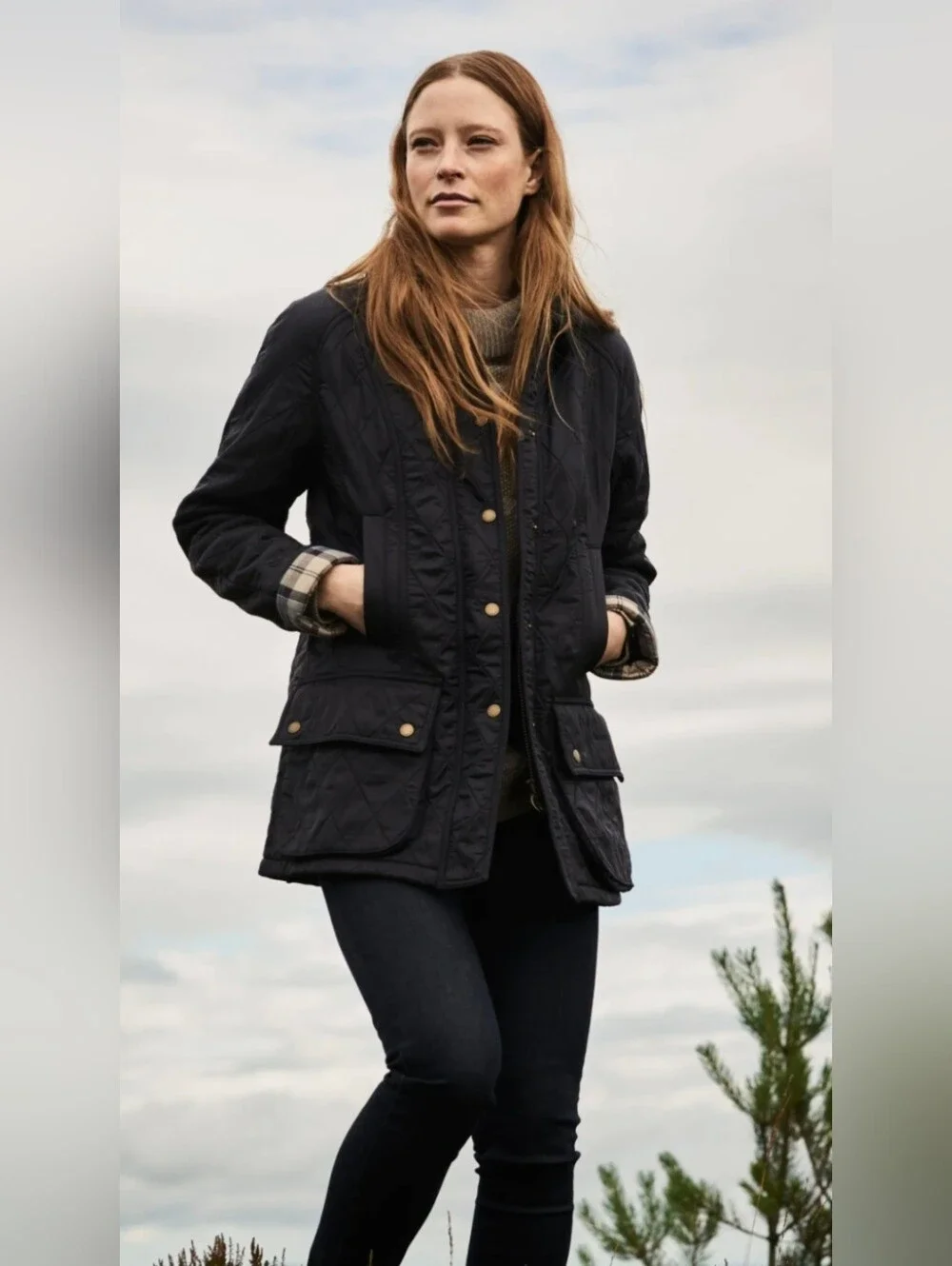 Barbour Beadnell Polarquilt Jacket in Navy sz 6